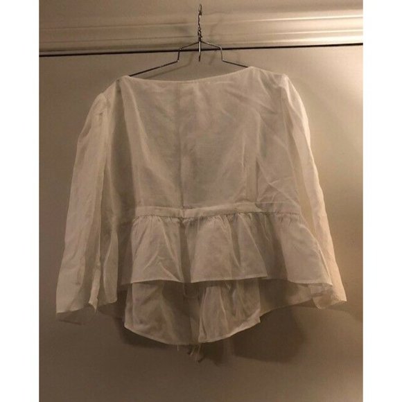 NWT BROCK COLLECTION X H&M COLLABORATION WHITE TIE FRONT LONG SLEEVE TOP SZ XXL - Picture 8 of 9